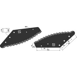 Couteau pour mélangeurs de fourrage - revêtement carbure - Faresin - 514007946