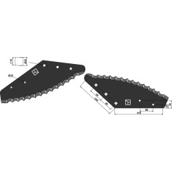 Couteau pour mélangeurs de fourrage - revêtement carbure - Faresin - 609091146