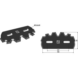 Couteau pour mélangeurs de fourrage - Gilioli - DSX00-03-487