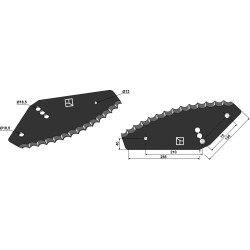 Couteau pour mélangeurs de fourrage - revêtement carbure - Mayer - 706224 / 1050334