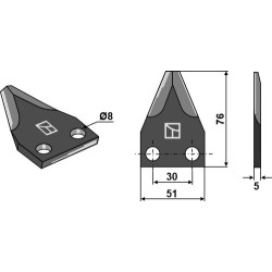 Couteau pour mélangeurs de fourrage - revêtement carbure - Mayer - 714481