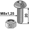 Boulon à tête bombée M8x1,25x20 avec six pans creux