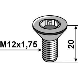 Boulon à six pan creux M12x1,75x20