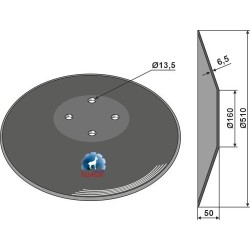 Disque lisse Ø510x6,5 - John Deere - NS90340003