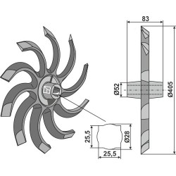 Roue houe - droite - Kongskilde - 200001404