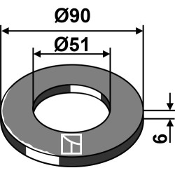 Rondelle de réglage Ø90x6xØ51 - Güttler - 75756000