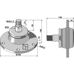 Palier - filet à gauche - Lemken Rubin - 55510015 / 5554503