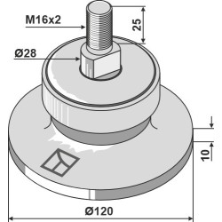 Palier avec filet M16