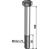 Boulon de machine M12 - DIN931 - 12.9 - Bourgault