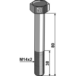 Boulon de machine M14 - DIN931 - 10.9 - Bourgault