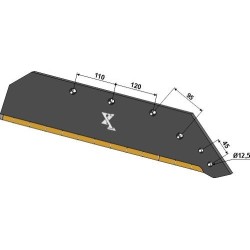 Soc à pointe réversible - 20'' - droite - Carbure - Kverneland - KK073008