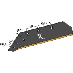 Soc à pointe réversible - 18'' - gauche - Carbure - Kuhn - 622205 - 622237