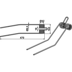 Dent andaineur Ø8,5 - Kuhn - 57502000