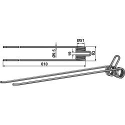 Dent andaineur Ø9,5 - Kuhn - 57518500