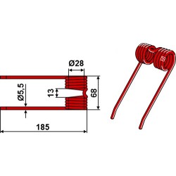 Dent pick-up Ø5,5 - Pöttinger - 436151
