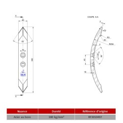 Soc 40X16 entraxe 45mm - longueur 300mm - NIAUX