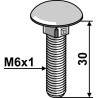 Boulon à tête bombée M6x1x30  - galvanisé