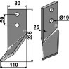 Dent rotative 235x80mm, droit - Kirpy