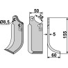 Couteau 155x50mm, droit - Tielbürger - KB-001-008