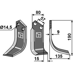 Couteau 190x80mm, droit - Alpego - MK0A00301