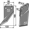 Couteau 180x90mm, gauche - Celli - 422001
