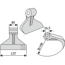 Marteau broyeur 137x40mm - Müthing - MU000306