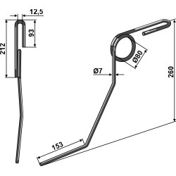 Griffe flexible Ø7mm - gauche - Steketee - 602755