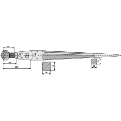 Dent de chargeur 1250mm - Alö - 5068004
