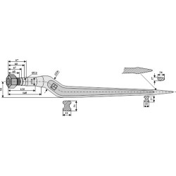 Dent de silo 880mm - Vicon - 900 83582/01