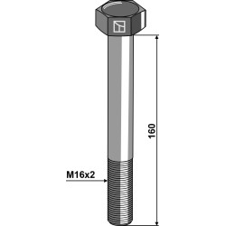 Boulon à tête hexagonale M16x2x160 sans écrou