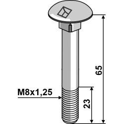 Boulon M8x1,25x65 galvanisé avec écrou