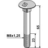 Boulon M8x1,25x65 galvanisé avec écrou