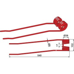 Dent de fenaison Ø9 - Fella - 490471 / 491774