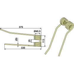 Dent de fenaison Ø9 - droit - Pöttinger - 436.003