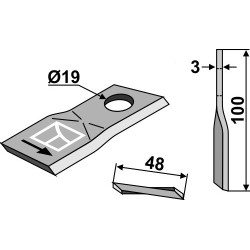 Couteau rotatif 100x48mm - Pöttinger - 434983