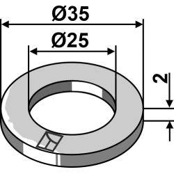 Rondelle Ø35x2xØ25 - DIN988 - Lemken - 3052230