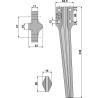 Dent pour herses rotatives 330mm, gauche - Cam