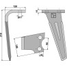 Dent pour herses rotatives 310mm, gauche - Seima