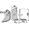 Couteau 168x80mm, droit - Sandri