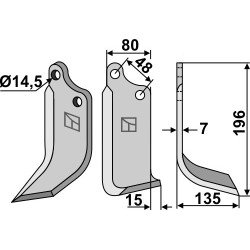 Couteau 196x80mm, droit - Forigo-Roteritalia