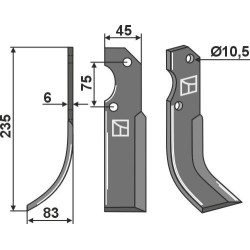 Couteau 235x45mm, gauche - Fort - 15135050