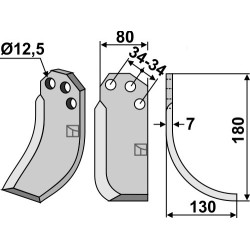 Couteau 180x80mm, droit - Carraro S.p.A.