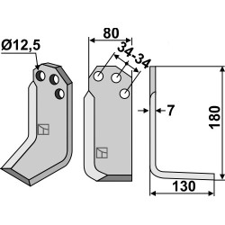 Couteau 180x80mm, droit - Carraro S.p.A.