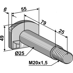 Boulon M20x1,5x104 - Vigolo