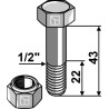 Boulon avec écrou à freinage interne - 1/2''UNF - Tim