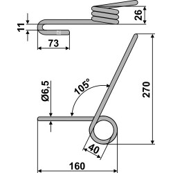 Griffe de semoir Ø6,5mm - Lemken - 3537048 / 3537046