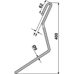 Griffe de semoir Ø9mm, gauche - Lemken - 3537023