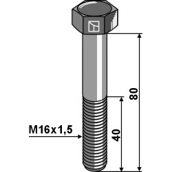 Boulon à tête hexagonale avec filet fin - M16x1,5X80 - 12.9 - Maschio / Gaspardo