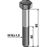 Boulon à tête hexagonale avec filet fin - M16x1,5X80 - 12.9 - Maschio / Gaspardo