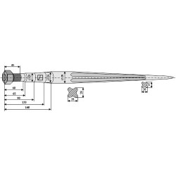 Dent de chargeur 820mm - Faucheux